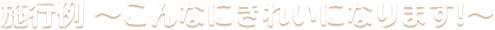 施行例 ～こんなにきれいになります!～ 